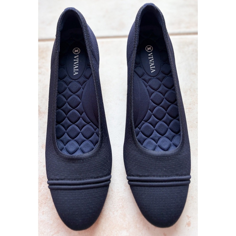 VIVAIA Julie Pro Round Toe Chunky Heels Navy Size 42 Minimalist Comfort